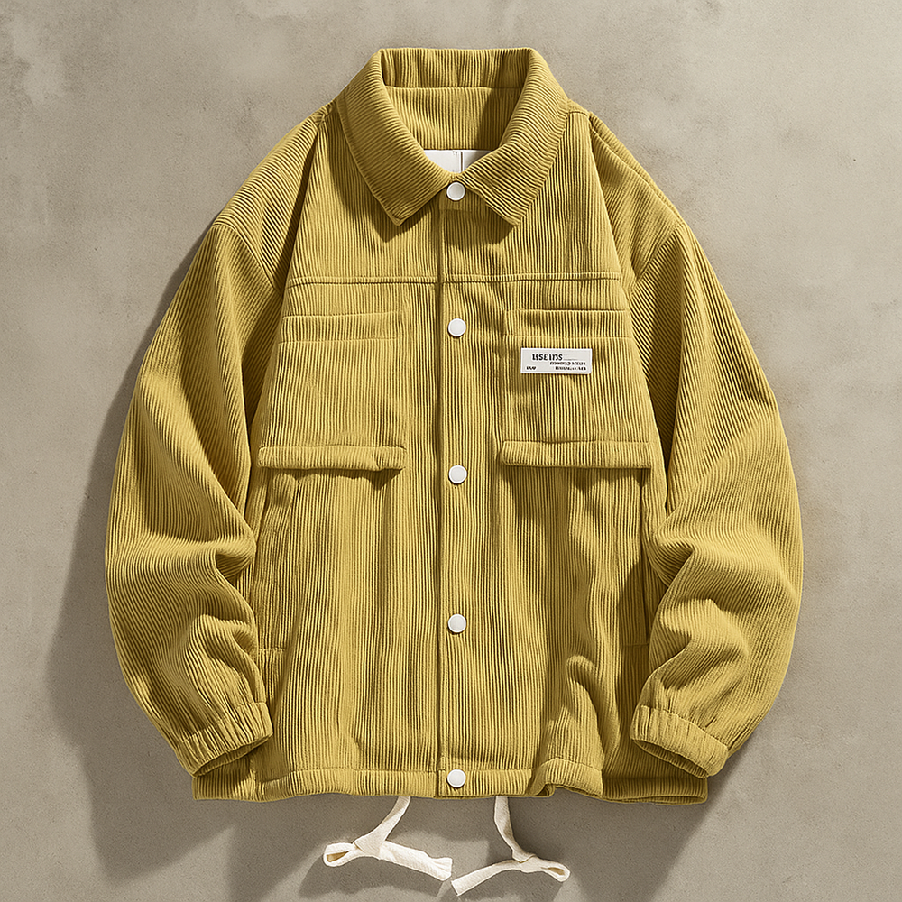 Men's Corduroy Jacket - Stylish and Comfortable Yellow
