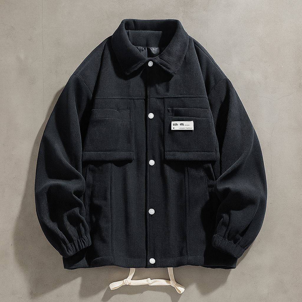 Men's Corduroy Jacket - Stylish and Comfortable Black
