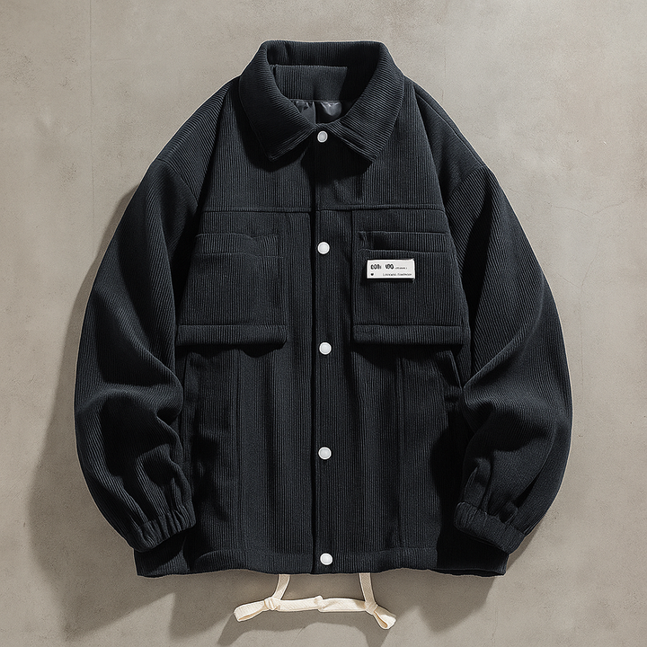 Men's Corduroy Jacket - Stylish and Comfortable Black