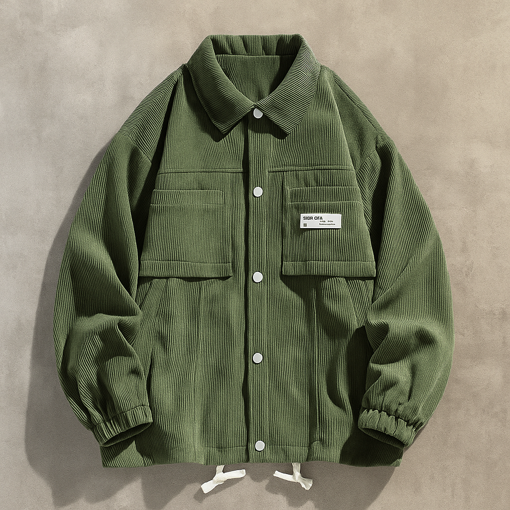 Men's Corduroy Jacket - Stylish and Comfortable Green