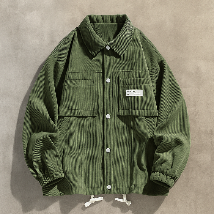 Men's Corduroy Jacket - Stylish and Comfortable Green