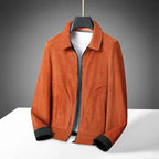 Men's Corduroy Zip-up Jacket Winter Essential Outerwear Rust