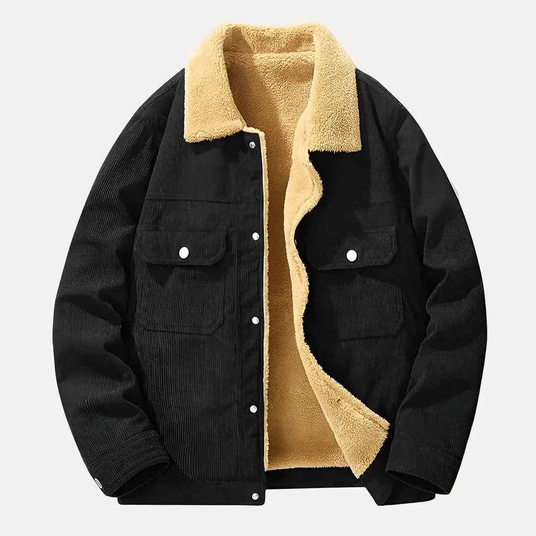 Men's Corduroy Jacket - Stylish and Comfortable Outerwear Black