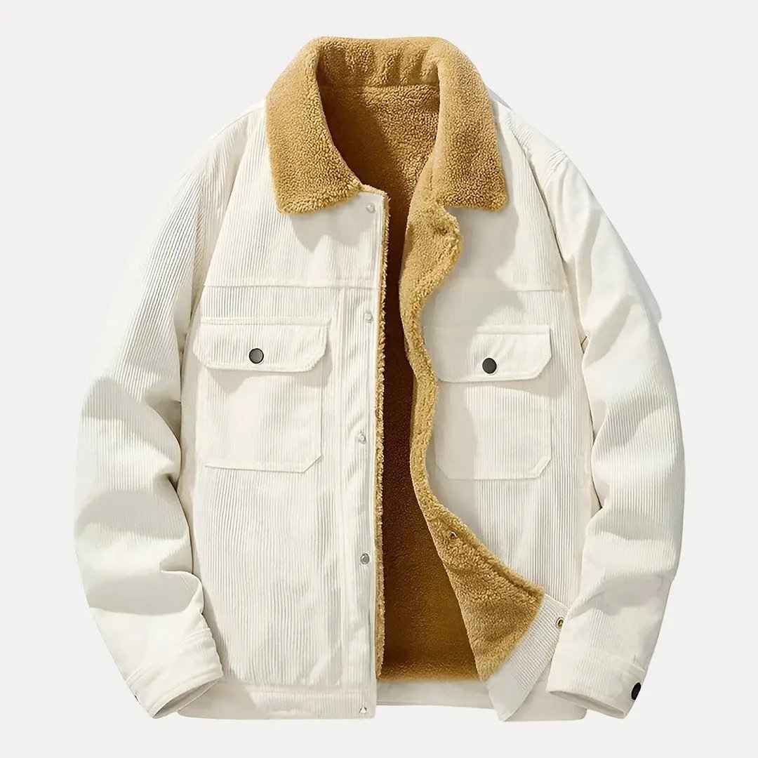 Men's Corduroy Jacket - Stylish and Comfortable Outerwear White