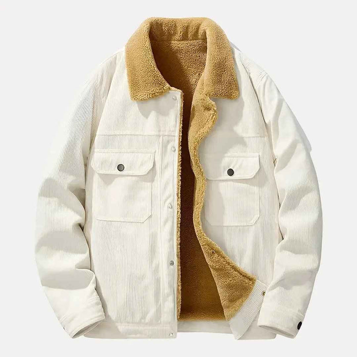 Men's Corduroy Jacket - Stylish and Comfortable Outerwear White