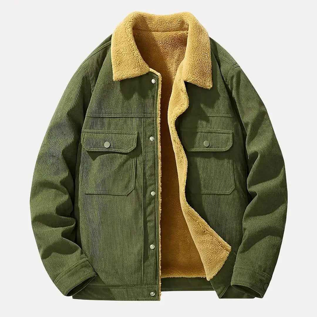 Men's Corduroy Jacket - Stylish and Comfortable Outerwear Green