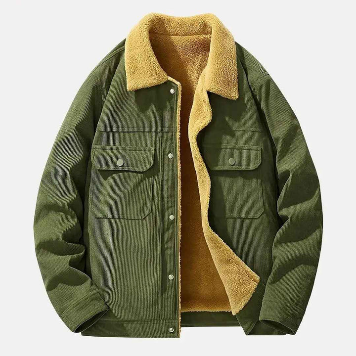 Men's Corduroy Jacket - Stylish and Comfortable Outerwear Green