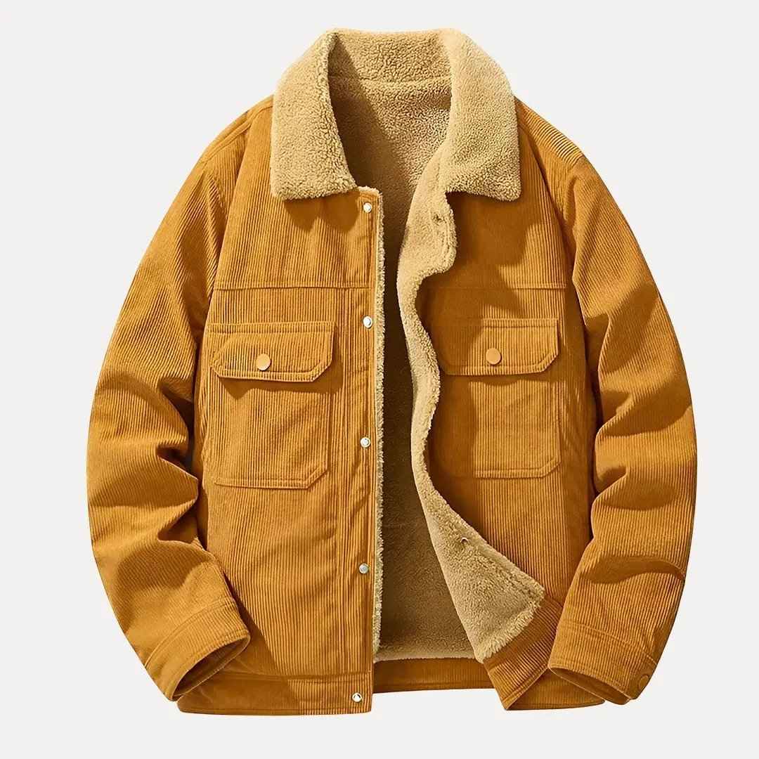 Men's Corduroy Jacket - Stylish and Comfortable Outerwear Khaki