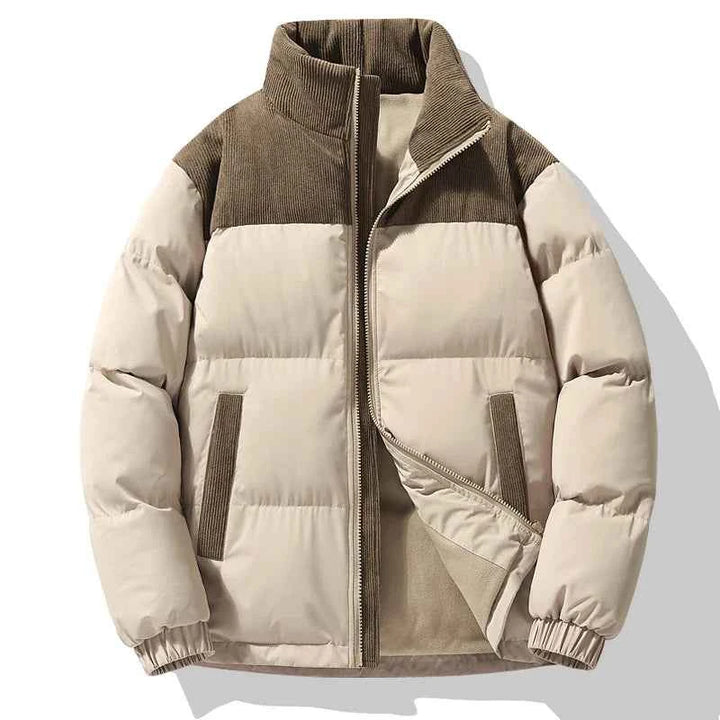Men's Corduroy Panel Jacket Khaki & Brown