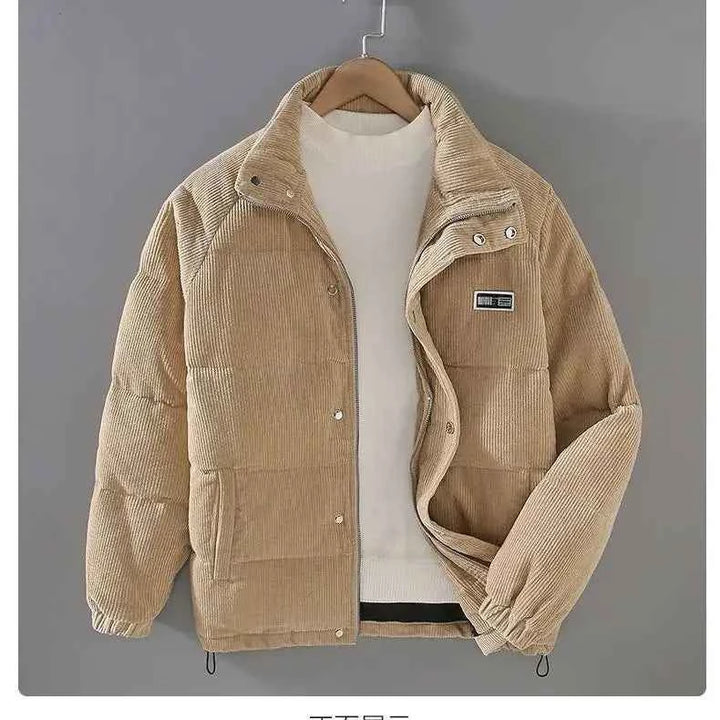 Men's Corduroy Puffer Jacket Khaki