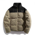 Men's Corduroy Oversized Puffer Jacket Winter Essential Green