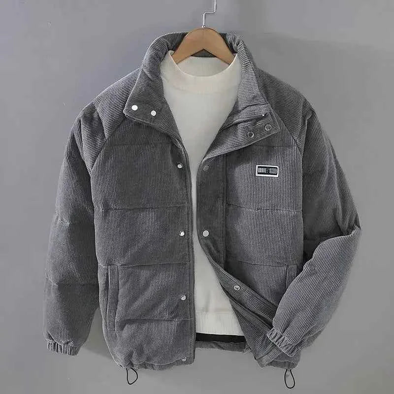 Men's Corduroy Puffer Jacket Gray