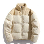 Men's Corduroy Oversized Puffer Jacket Winter Essential Apricot
