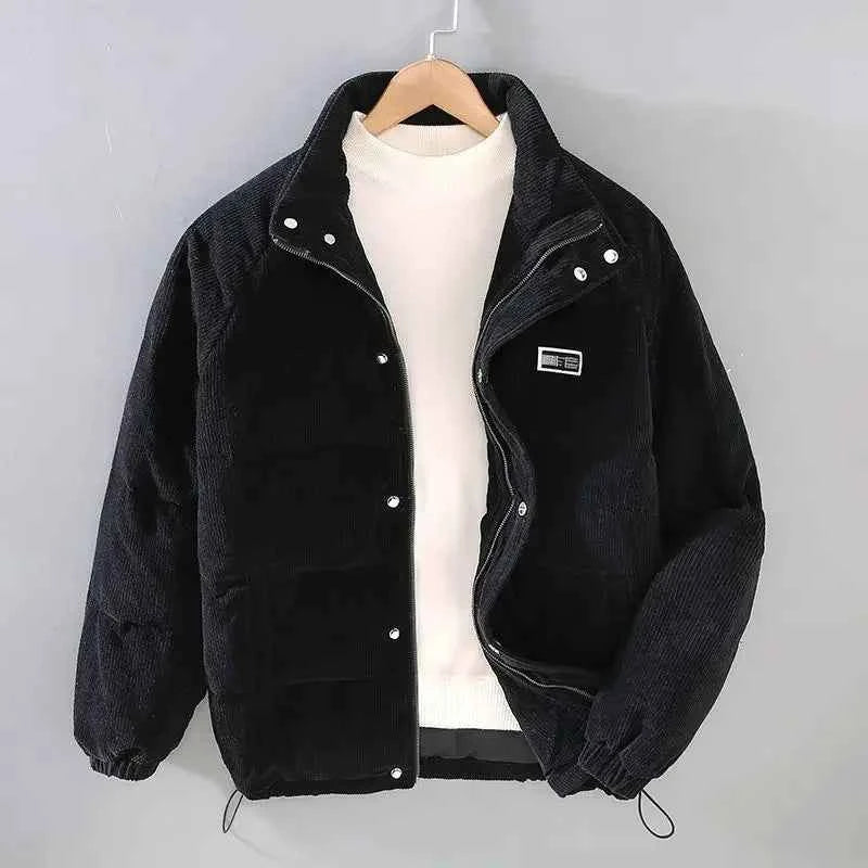 Men's Corduroy Puffer Jacket Black