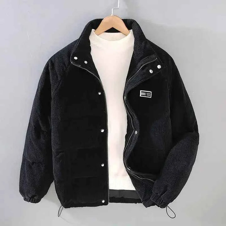 Men's Corduroy Puffer Jacket Black