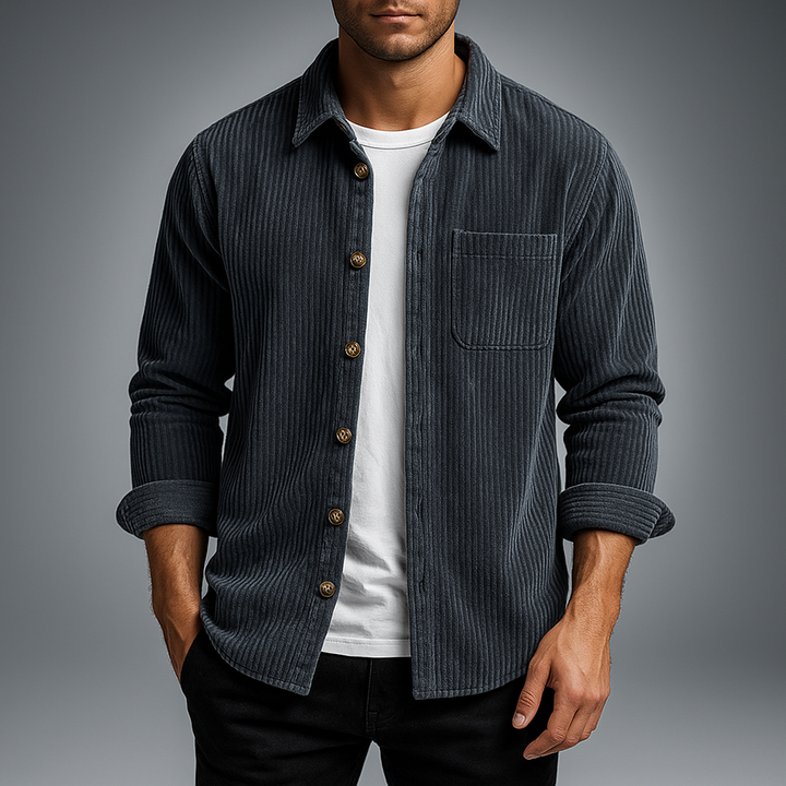 Men's Corduroy Shirt - Étoile Style Gray