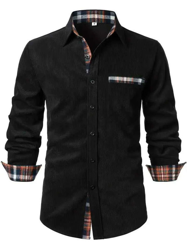 Men's Corduroy Shirt - Stylish & Comfortable Black