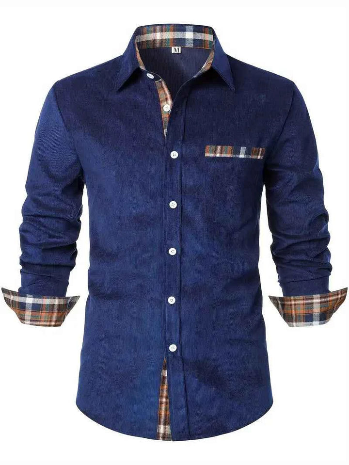 Men's Corduroy Shirt - Stylish & Comfortable Dark Blue