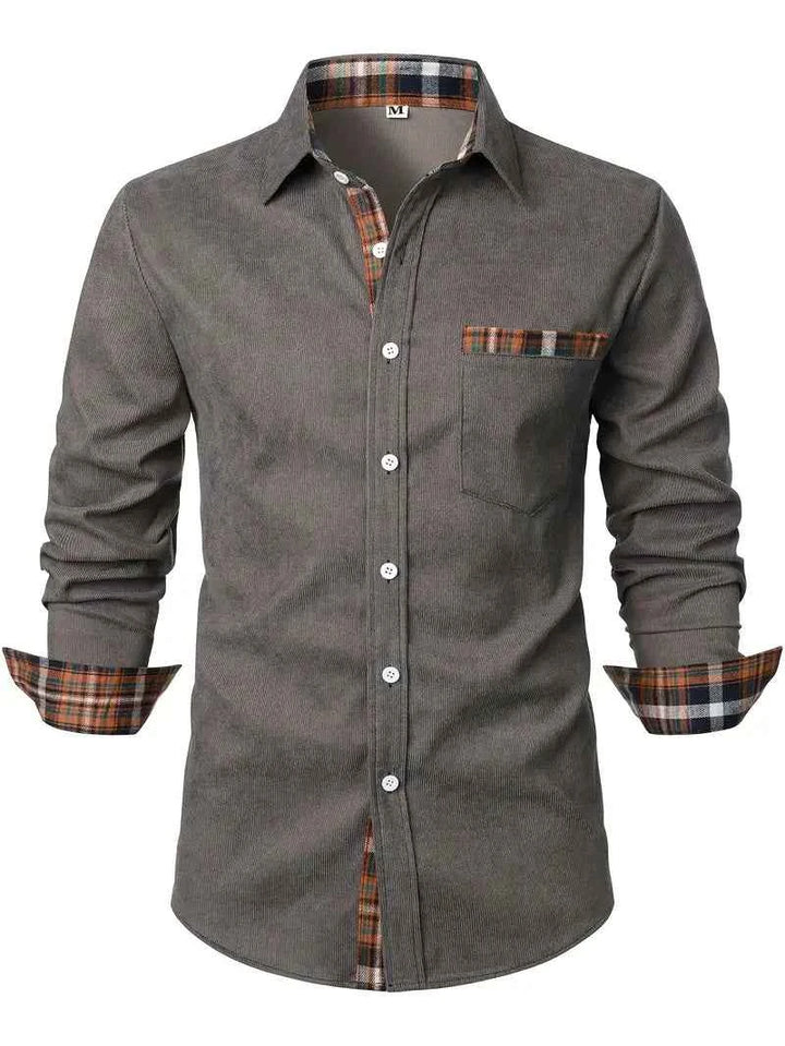 Men's Corduroy Shirt - Stylish & Comfortable Dark Grey