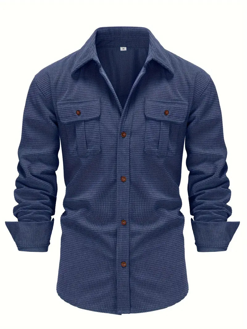 Men's Corduroy Shirt - Stylish and Comfortable Dark Blue