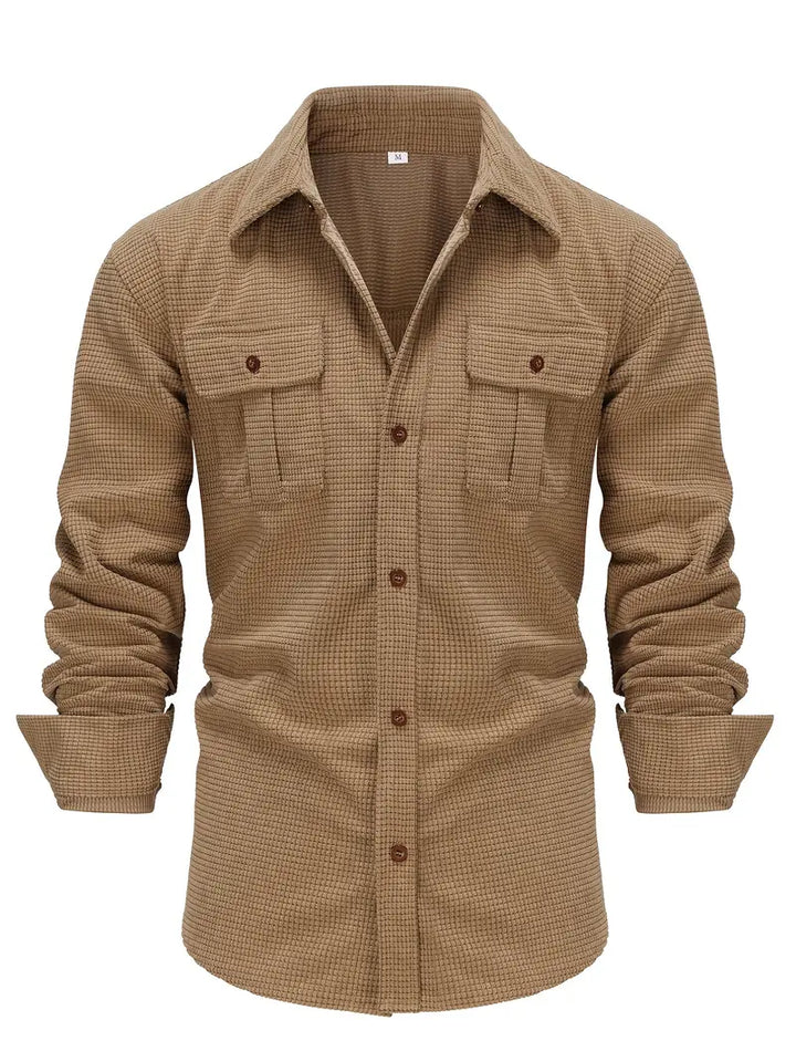 Men's Corduroy Shirt - Stylish and Comfortable Khaki