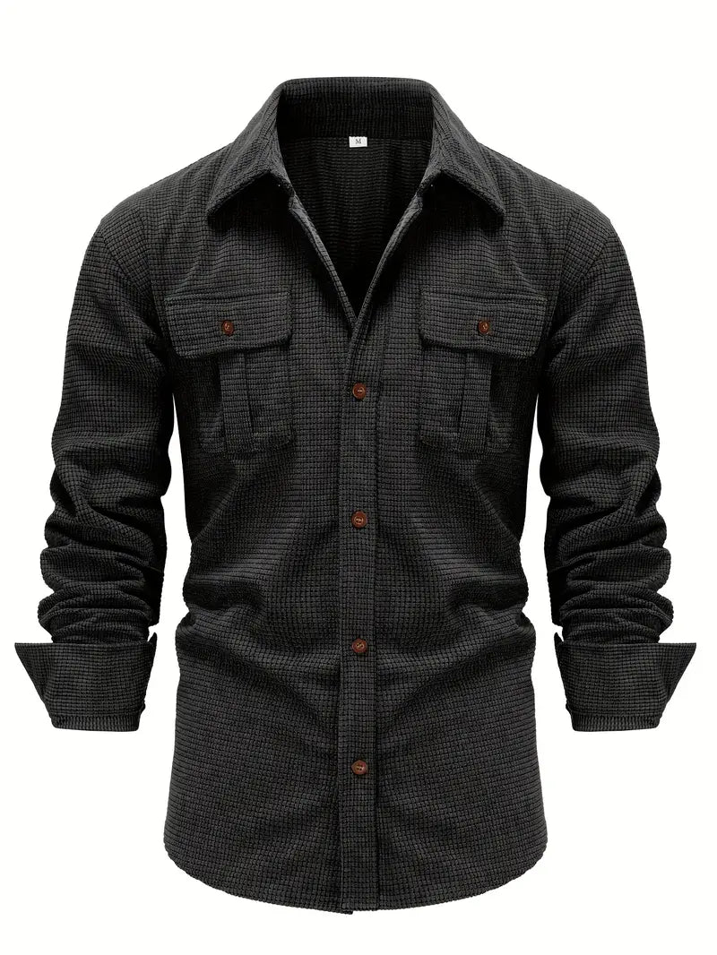 Men's Corduroy Shirt - Stylish and Comfortable Black