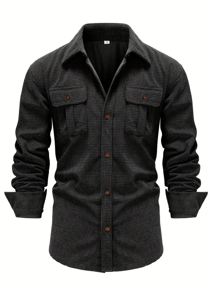 Men's Corduroy Shirt - Stylish and Comfortable Black