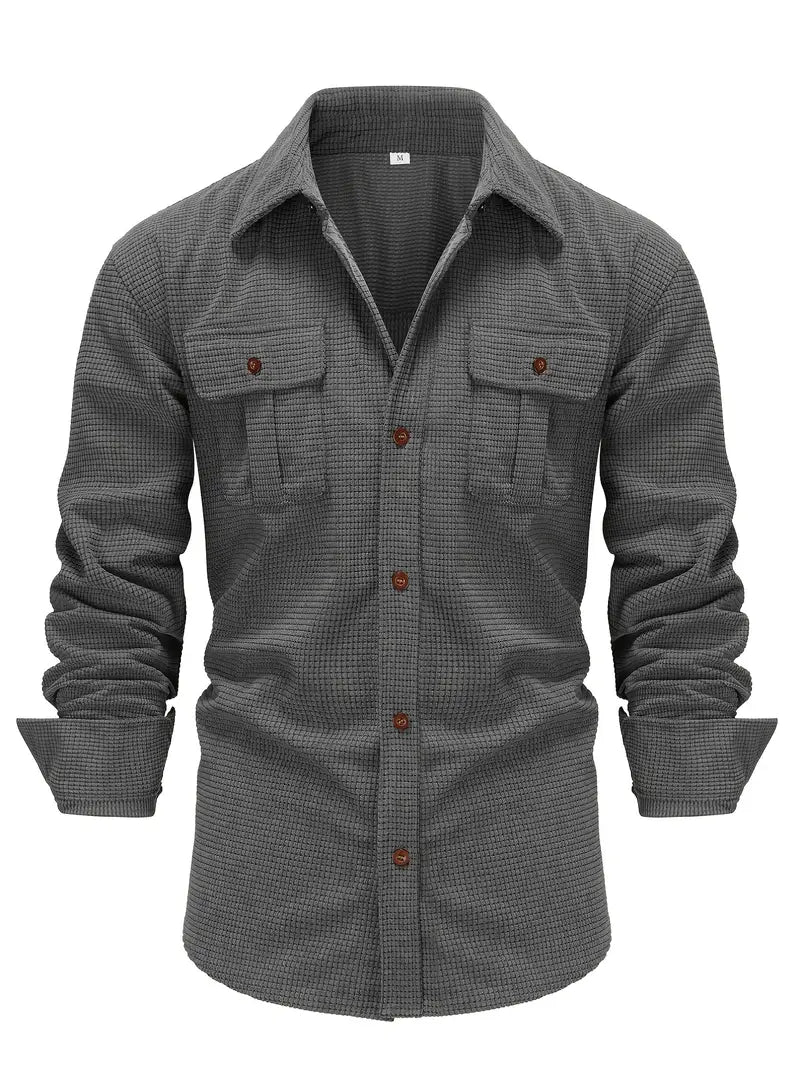 Men's Corduroy Shirt - Stylish and Comfortable Dark Grey