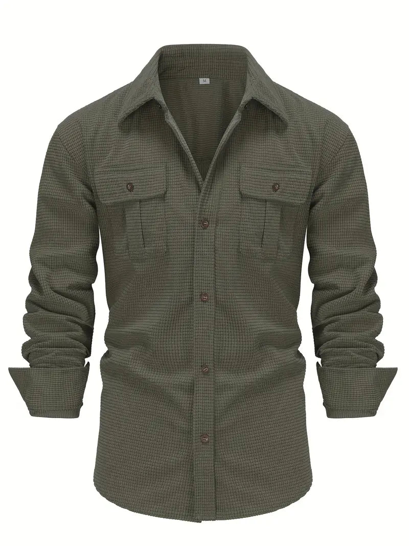 Men's Corduroy Shirt - Stylish and Comfortable Green