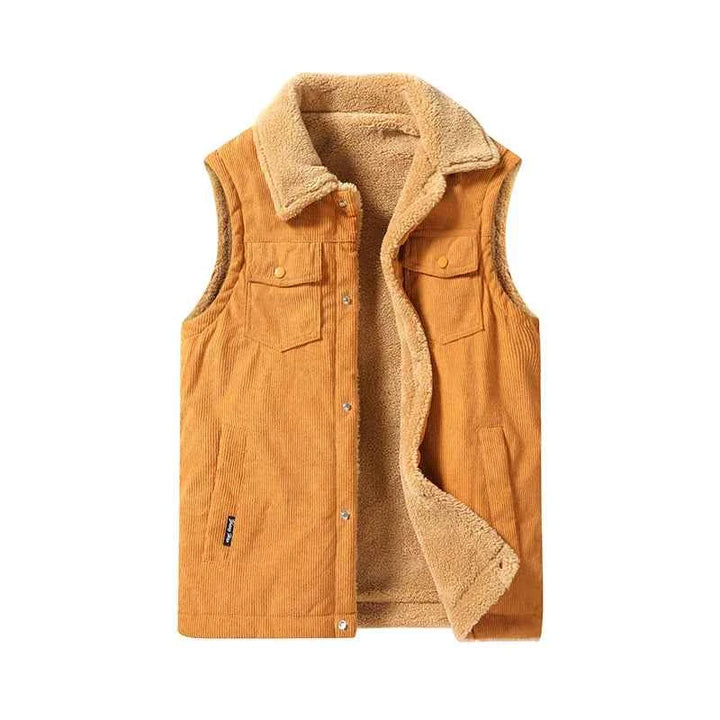 Men's Corduroy Vest - Stylish and Comfortable Camel Brown
