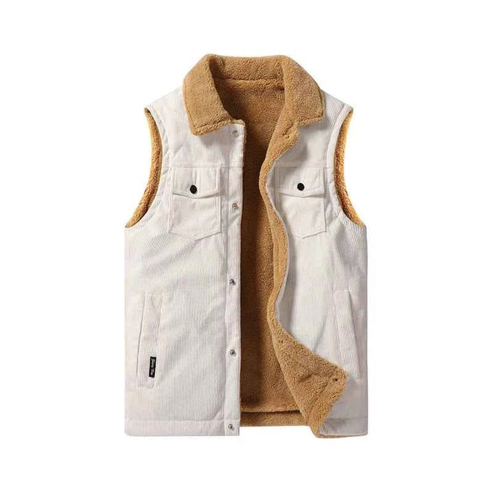 Men's Corduroy Vest - Stylish and Comfortable White