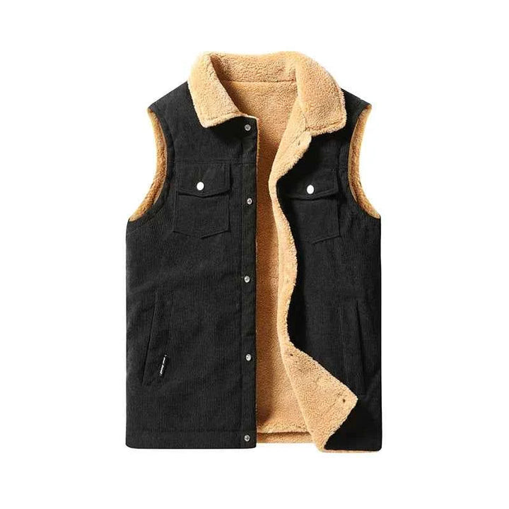 Men's Corduroy Vest - Stylish and Comfortable Black