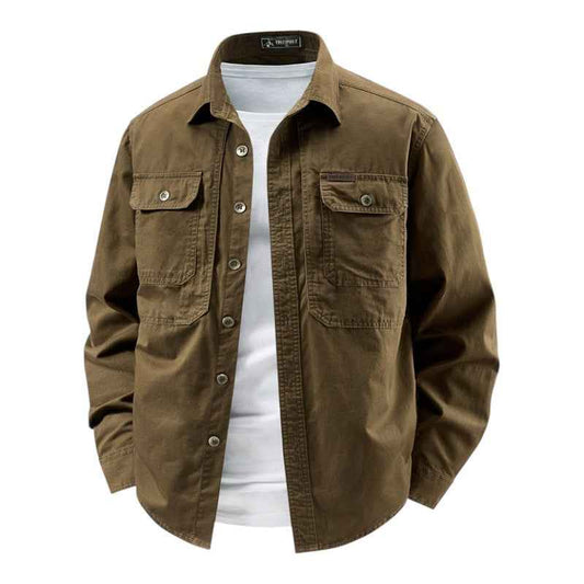 Men's Cotton Dockside Work Shirt Brown