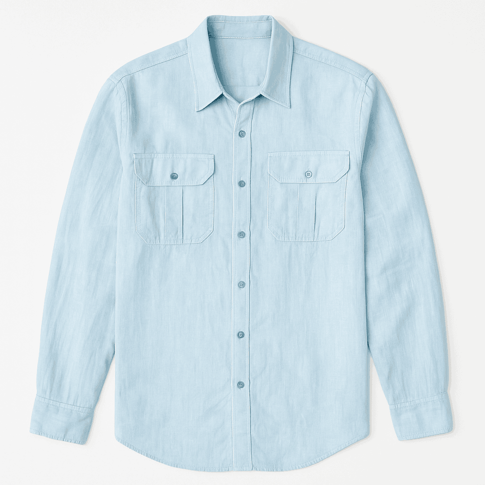 Men's Cotton-Linen Blend Shirt Blue