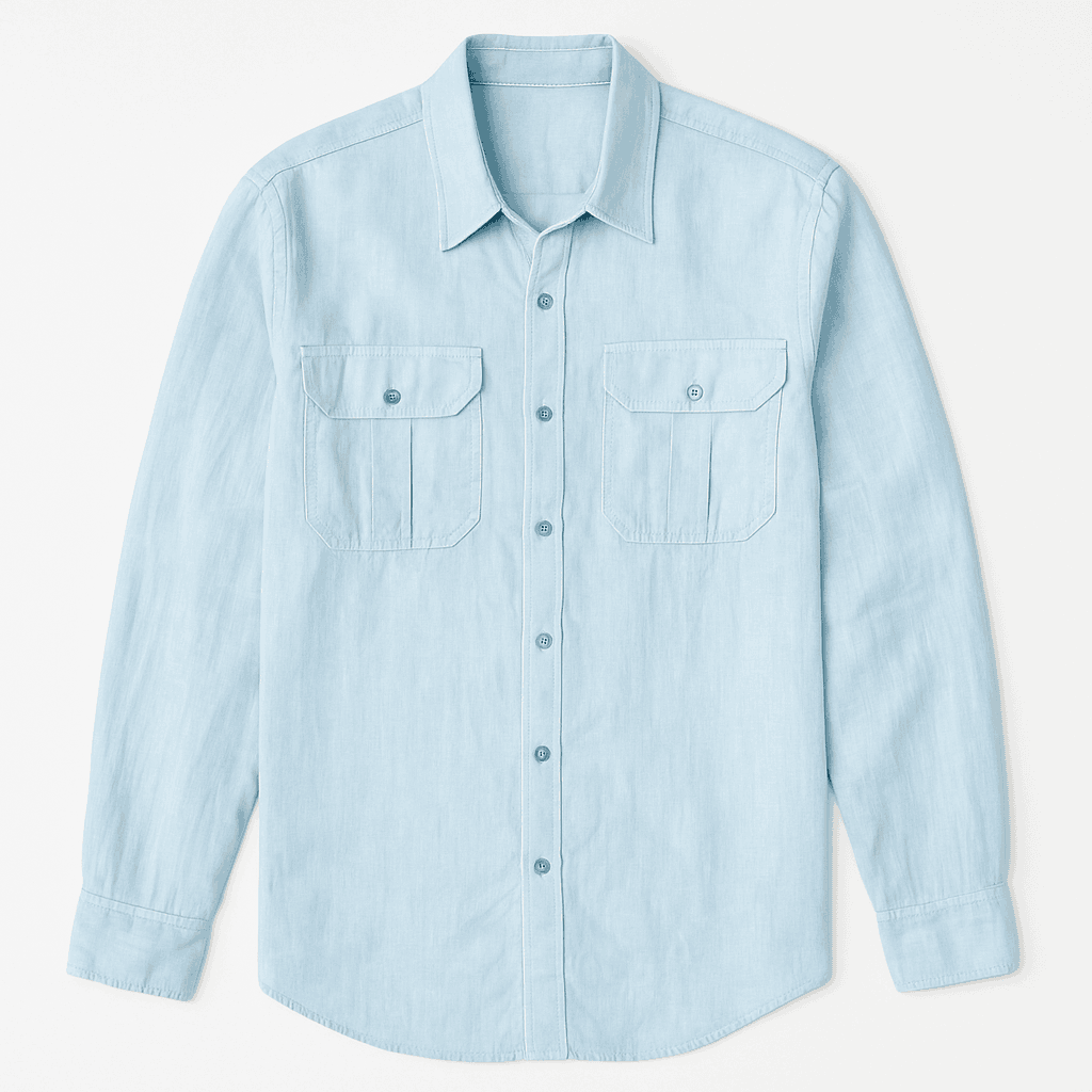 Men's Cotton-Linen Blend Shirt Blue