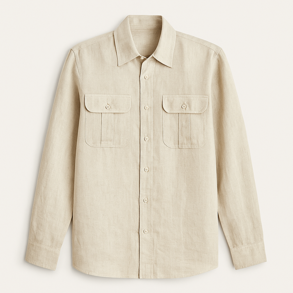 Men's Cotton-Linen Blend Shirt Khaki