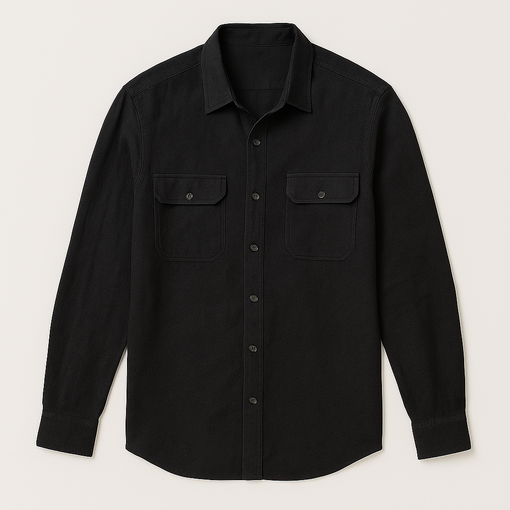 Men's Cotton-Linen Blend Shirt Black