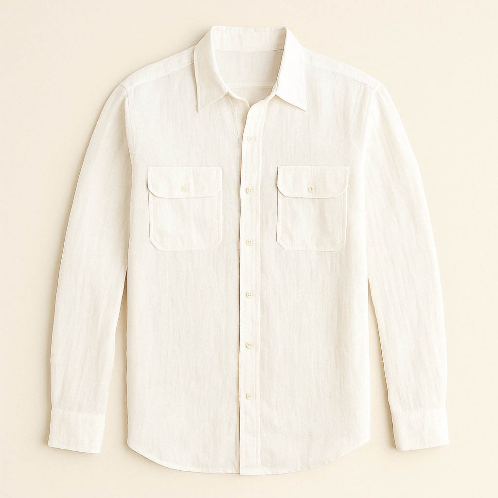 Men's Cotton-Linen Blend Shirt White