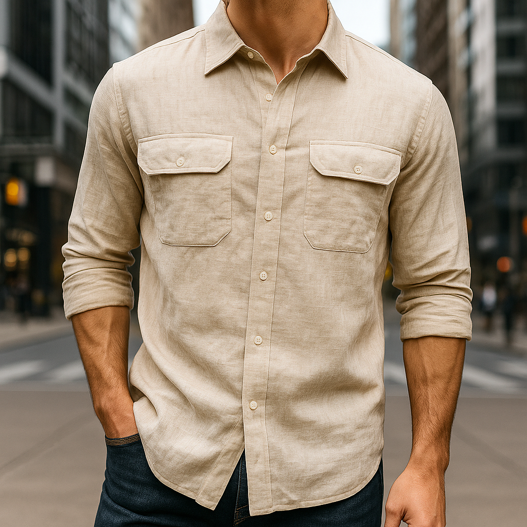 Men's Cotton-Linen Blend Shirt