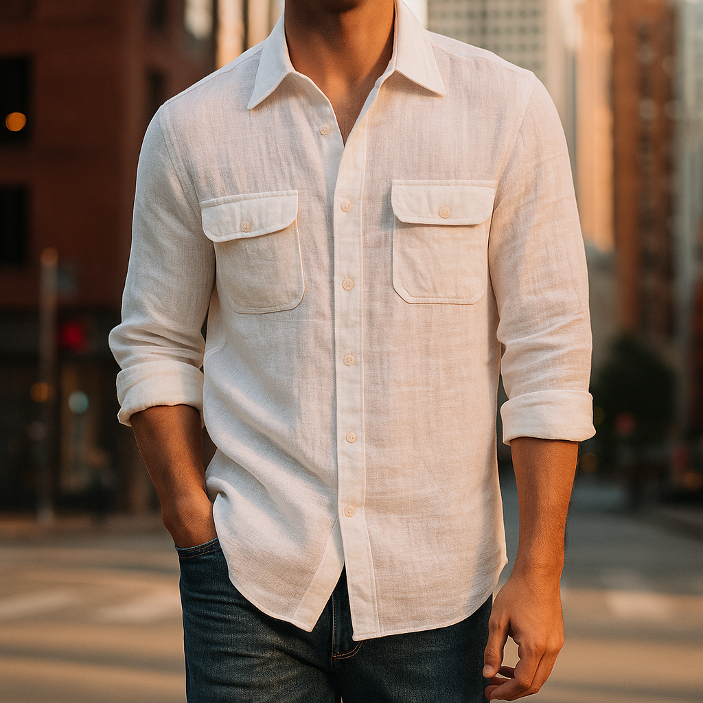 Men's Cotton-Linen Blend Shirt