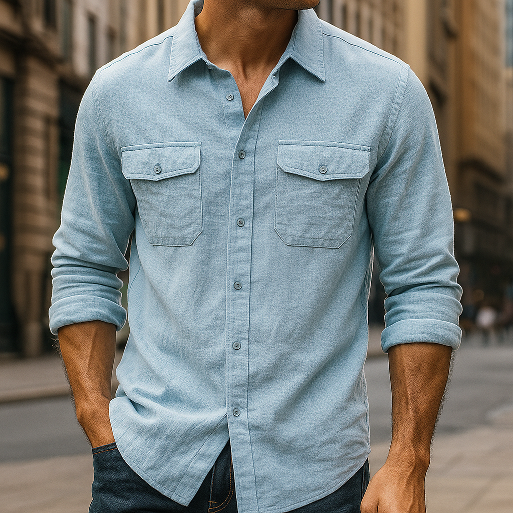 Men's Cotton-Linen Blend Shirt