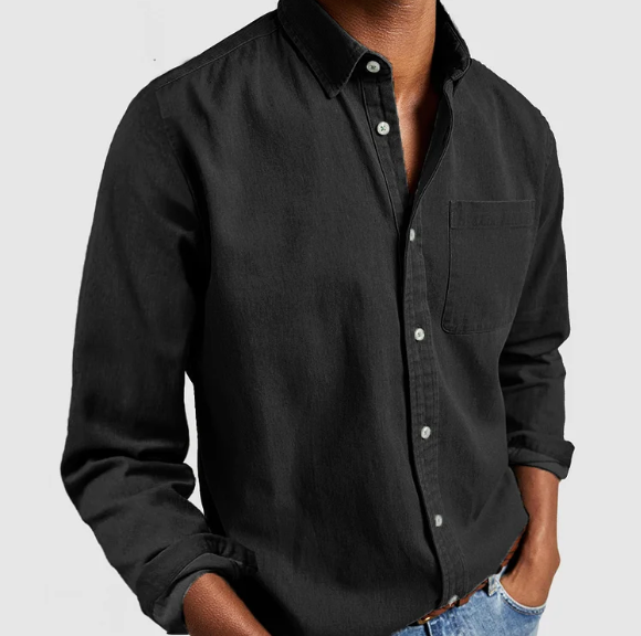 Men's Cotton Shirt - Stylish & Comfortable Black