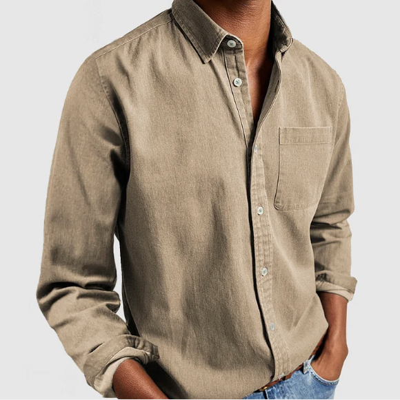 Men's Cotton Shirt - Stylish & Comfortable Beige