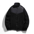 Men's Polyester Zip-front Stand Collar Jacket Winter Essential Black