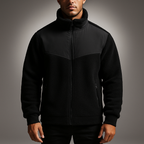 Men's Polyester Zip-front Stand Collar Jacket Winter Essential