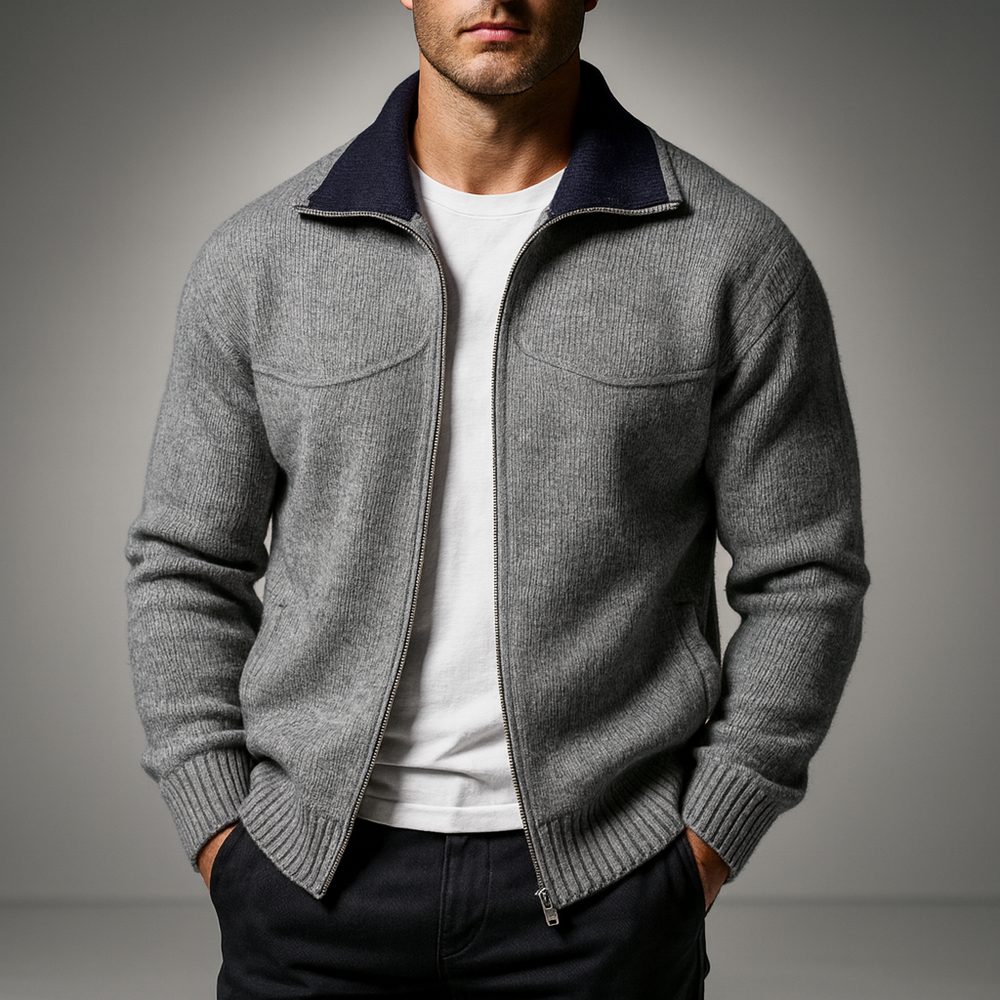 Men's Cozy Calgary Knit Cardigan Gray