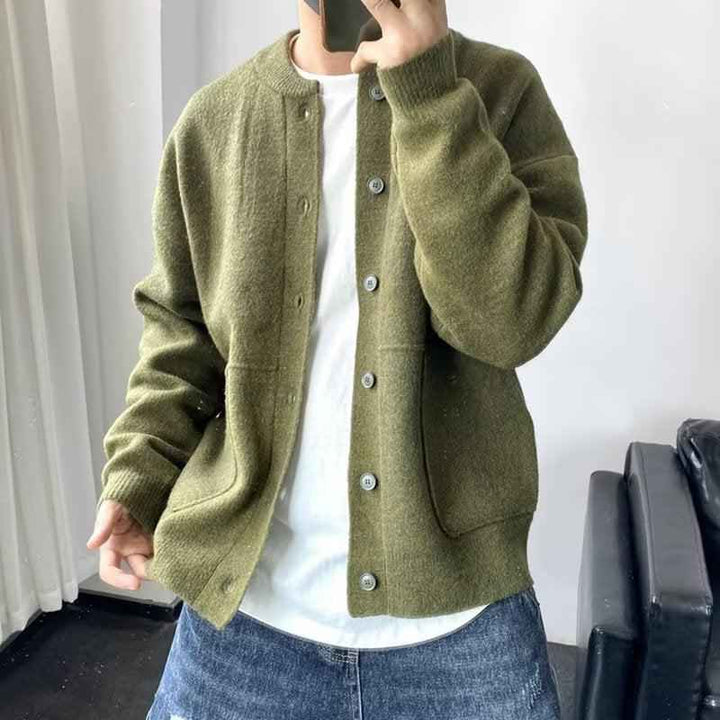 Men's Cozy Cardigan Sweater Green