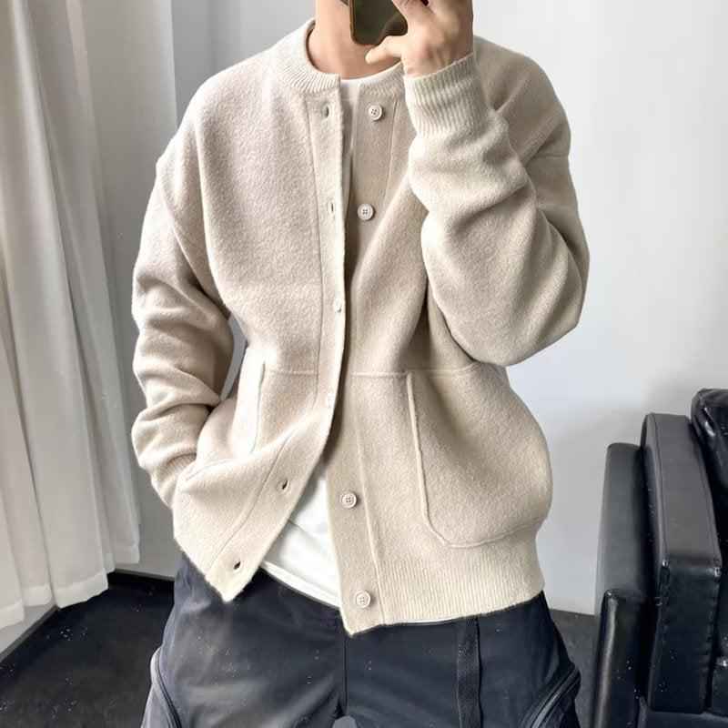 Men's Cozy Cardigan Sweater Beige