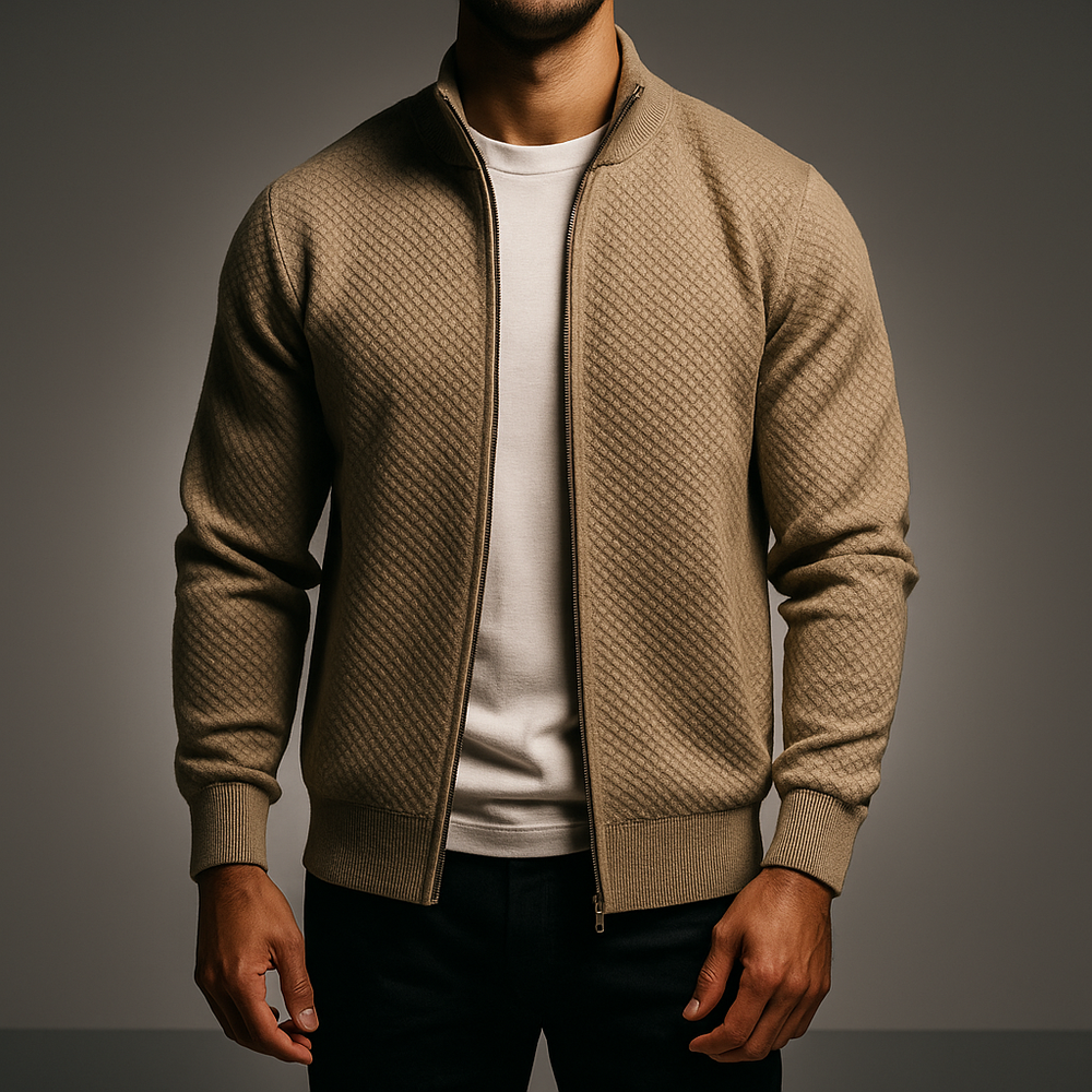 Men's Cozy Knit Cardigan Khaki