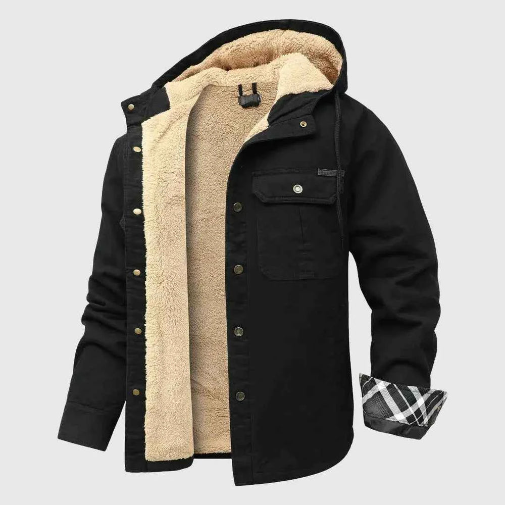 Men's Cozy Sherpa Fleece Jacket Black